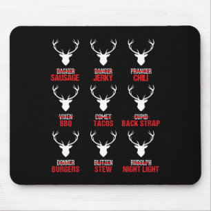 Funny Christmas Reindeer Hunter Deer Meat Hunting Mouse Pad