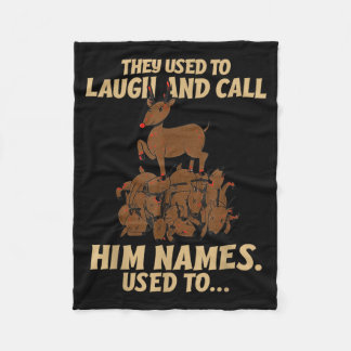 Funny Christmas Reindeer They Used To Laugh &amp;  Fleece Blanket