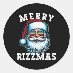 Funny Christmas Rizz Meme Merry Rizzmas For Trendy Classic Round Sticker