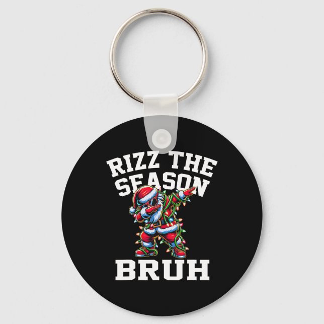 Funny Christmas Rizzmas Santa Xmas Rizz The Season Key Ring (Front)