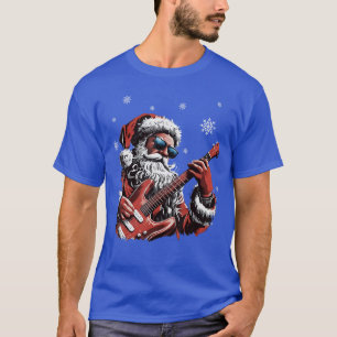 Funny Christmas Rock Santa Claus Playing Guitar Me T-Shirt