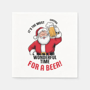 Funny Christmas root beer drinking party Napkin
