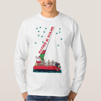 Funny Christmas Sailor Santa Sailing T-Shirt