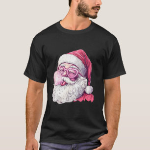 Funny Christmas Santa Claus Bubble Gum Pink Heart T-Shirt