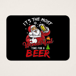 Funny Christmas Santa Claus Drinking Beer Wonderfu