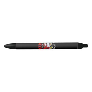 Funny Christmas Santa Claus Drinking Beer Wonderfu Black Ink Pen