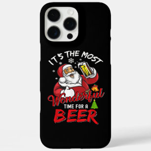 Funny Christmas Santa Claus Drinking Beer Wonderfu iPhone 16 Pro Max Case