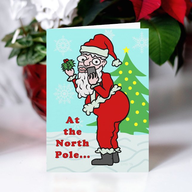 Funny Christmas Santa Claus Elfie Selfie Holiday Card (Creator Uploaded)
