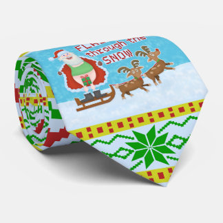 Funny Christmas | Santa Claus Flashing Thru Snow Tie