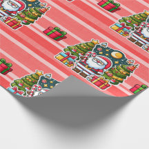 Funny Christmas Santa Claus Gift Wrapping Paper