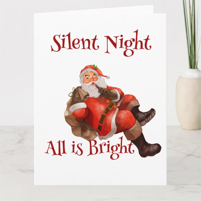 Funny Christmas Santa Claus  Greeting Card (Front)