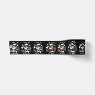 Funny Christmas Santa Claus I Do It For The Hos Me Satin Ribbon