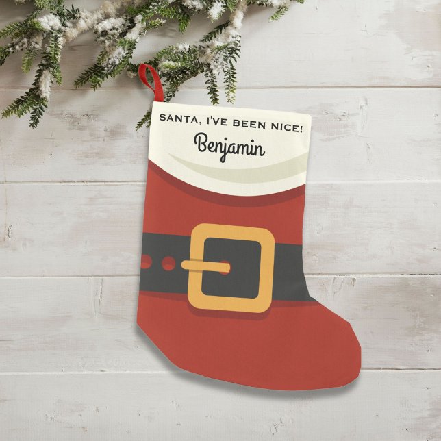 Funny Christmas Santa Claus I've been Nice Custom Small Christmas Stocking (Creator Uploaded)