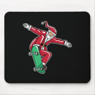 Funny Christmas Santa Claus Skateboarding Gift Ska Mouse Pad