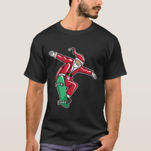 Funny Christmas Santa Claus Skateboarding Gift Ska T-Shirt