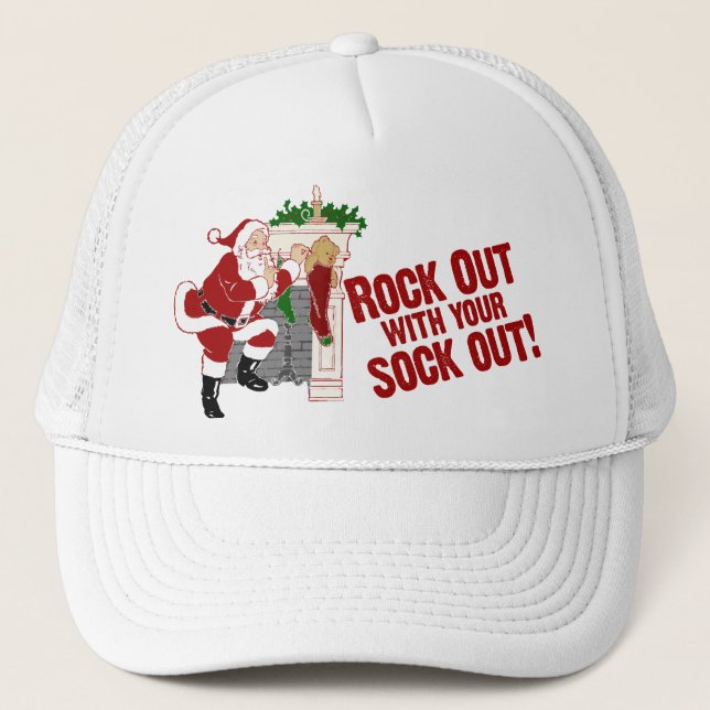 Funny Christmas Santa Claus Trucker Hat (Front)