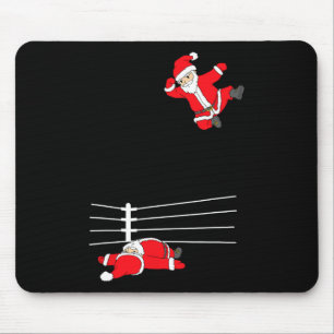 Funny Christmas Santa Claus Wrestling Xmas  Mouse Pad