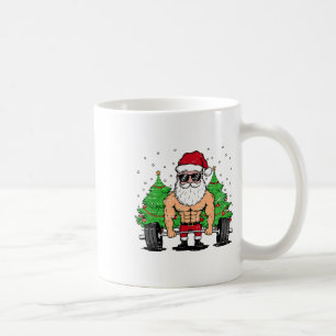 Funny Christmas Santa Deadlift Xmas Weightlift Gym Coffee Mug