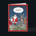 Funny Christmas Santa Fishing Dog Reindeer Holiday Card<br><div class="desc">Create your own funny Christmas cards this year by adding in your own joke or choice of words in custom quote bubbles on this easy to use DIY holiday greeting card template. The original artwork created by Raphaela Wilson depicts Santa Claus up on the rooftop fishing with his candy cane...</div>