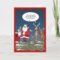Funny Christmas Santa Fishing Dog Reindeer
