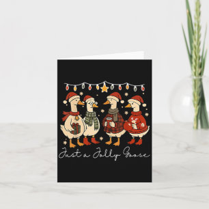 Funny Christmas Santa Goose Just A Jolly Goose Coz Card