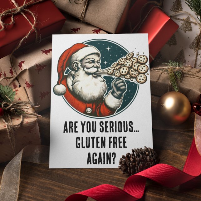 Funny Christmas: Santa Hates Gluten Free Cookies Card (Creator Uploaded)