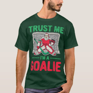 Funny Christmas Santa Ice Hockey Goaltender Goalie T-Shirt