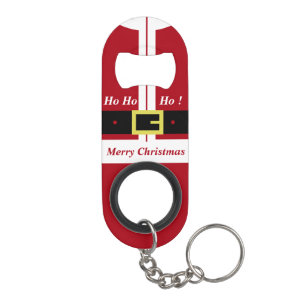 Funny Christmas Santa Keychain Bottle Opener