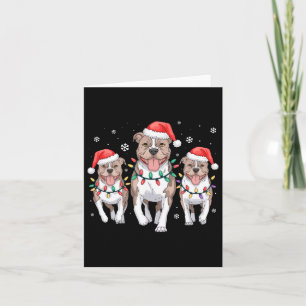 Funny Christmas Santa Reindeer Cute Pitbull Santa Card