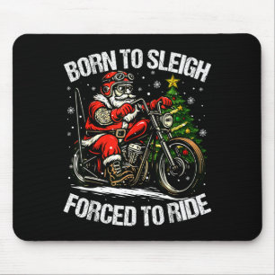 Funny Christmas Santa Riding Motorcycle Bike Biker Mouse Pad