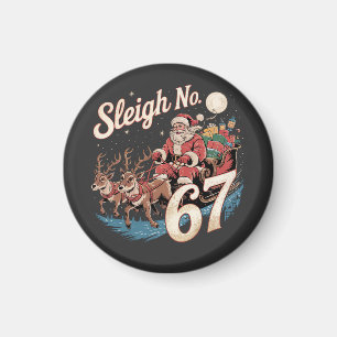Funny Christmas Santa Says Six Seven 67 Magnet