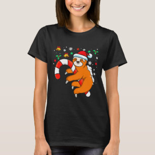 Funny Christmas Santa Sloth Wearing T-Shirt