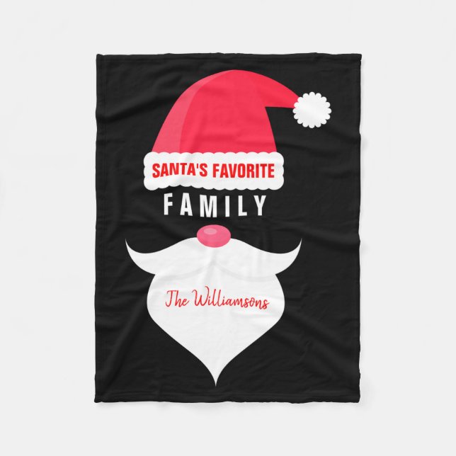 Funny Christmas Santas Favorite Family  Fleece Blanket (Front)