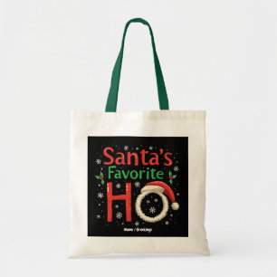 Funny Christmas Santa's Favorite Ho Xmas Pajama Tote Bag
