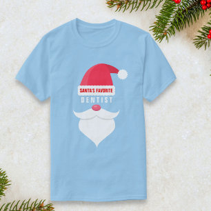 Funny Christmas Santa's Favourite Dentist Custom T-Shirt