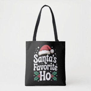 Funny Christmas Santa's Favourite Ho Naughty Pajam Tote Bag