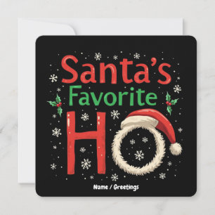 Funny Christmas Santa's Favourite Ho Xmas Pajama Invitation