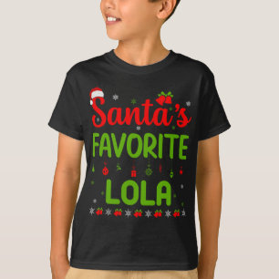 Funny Christmas Santa's Favourite Lola Cute Merry  T-Shirt