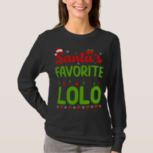 Funny Christmas Santa's Favourite Lolo Cute Merry  T-Shirt