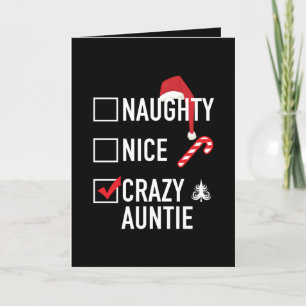 Funny Christmas Santa's list Aunt add sentiment Holiday Card