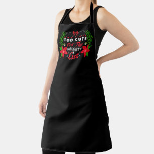 funny Christmas Santa's list word art Apron