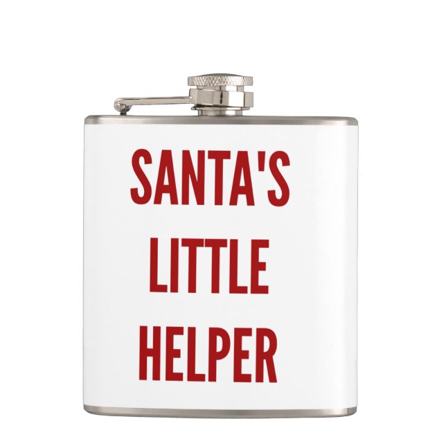 Funny Christmas santa's little helper flask xmas (Front)