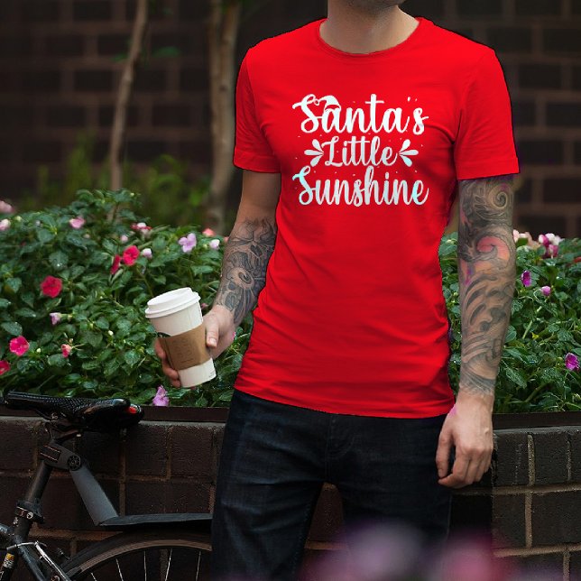 Funny Christmas Santa's little sunshine typography T-Shirt (Creator Uploaded)