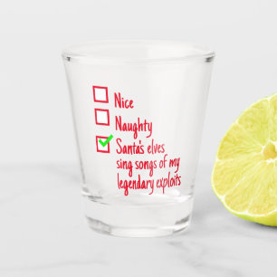 Funny Christmas Santa's Naughty or Nice  Shot Glass