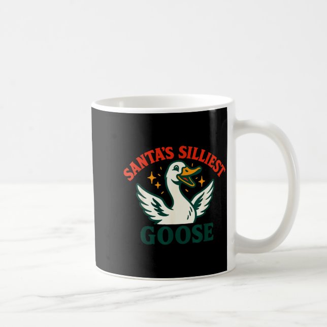 Funny Christmas Santas Silliest Goose Humor  Coffee Mug (Right)