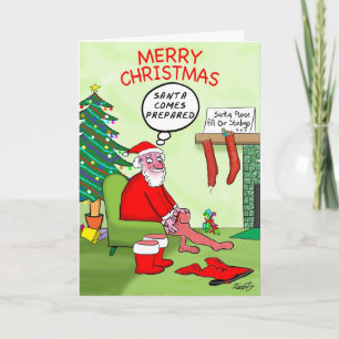 Funny Christmas Santa's Stockings Holiday Card