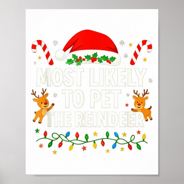 Funny Christmas Saying Reindeer Lover Holiday Ligh Poster (Front)