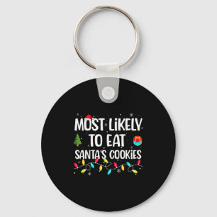 Funny Christmas Saying Santa's Hat Family Party Me Key Ring