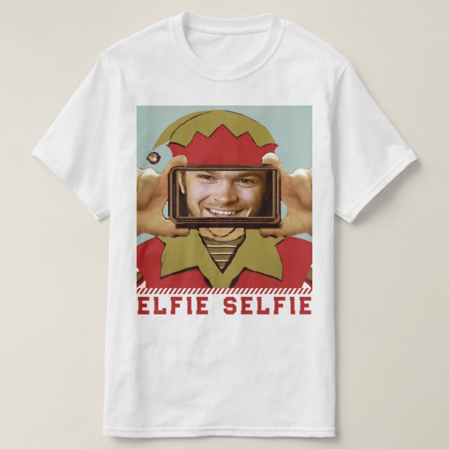 Funny Christmas Selfie T-Shirt (Design Front)
