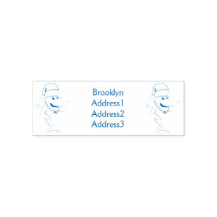 Funny Christmas shark cartoon illustration Self-inking Stamp